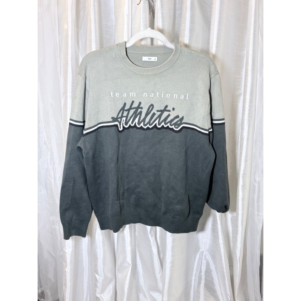 Tna Sweater Women S Grey Team National Athletics Colorblock Crewneck Pullover